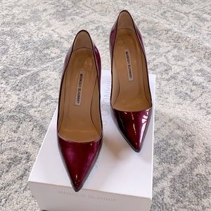 Manolo Blahnik Plum Leather Heels